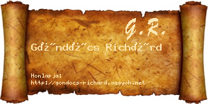 Göndöcs Richárd névjegykártya